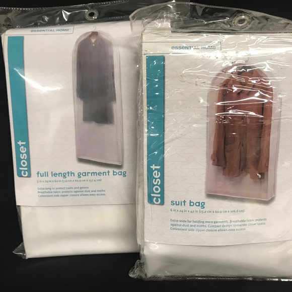 Essential Home Storage & Organization New 2pc Set Garment Bag